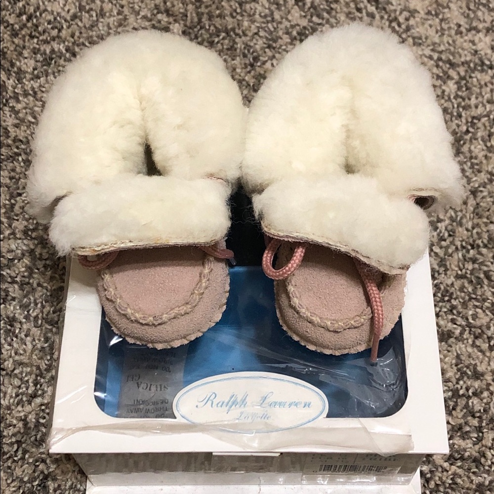 Ralph Laure Infant Pink Moccasin Shoe